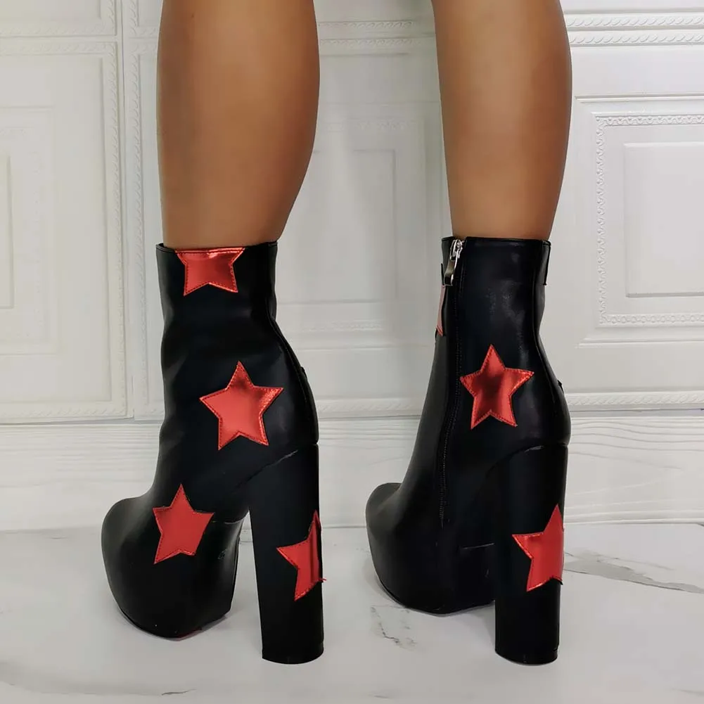 Botas Ladied Platform Platform Chunky Super High Heels Tornozelo Botas curtas Mulheres 2021 Novidades Fashion Ins Popular Silver Star Bling Shoes
