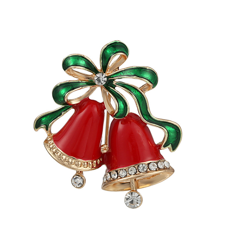 New Christmas bell brooch, retro high-end painting, oil flower ring collar, brooch, wholesale Christmas gifts Brooch