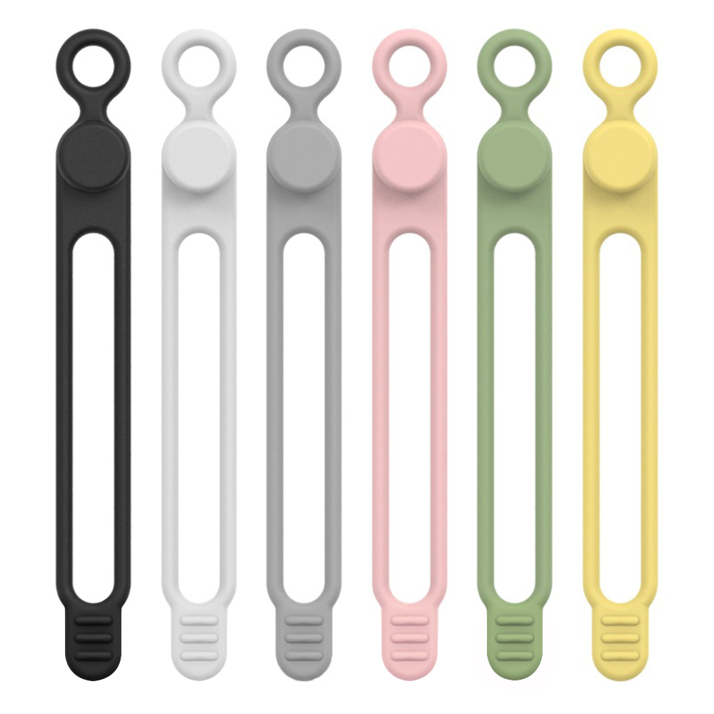 Cord Ties Silicone Cable Wire Ties Buckle Design Reusable Soft Data Cord Wraps For Earphone Wire USB Charging Cable