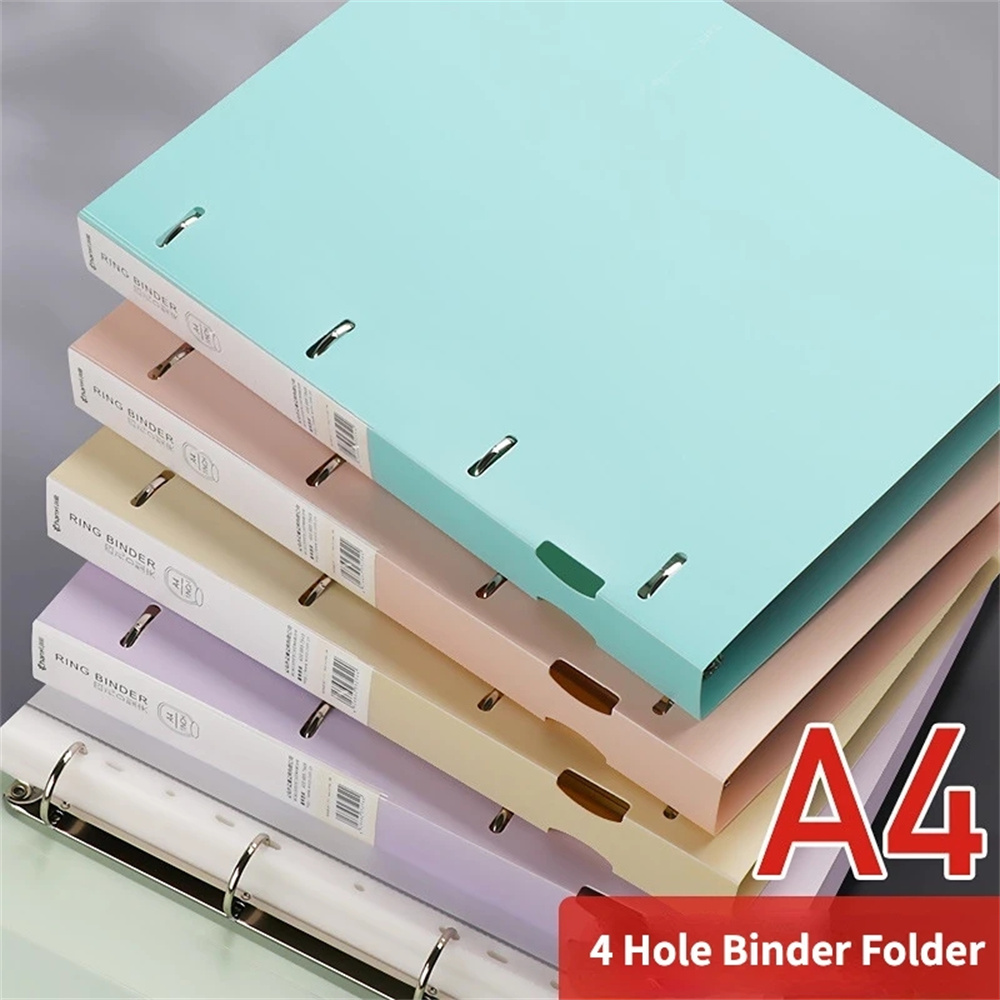 A4 Morandi Color Fichiers dossiers afficher le livre de 4 trous dossiers de liant étanché
