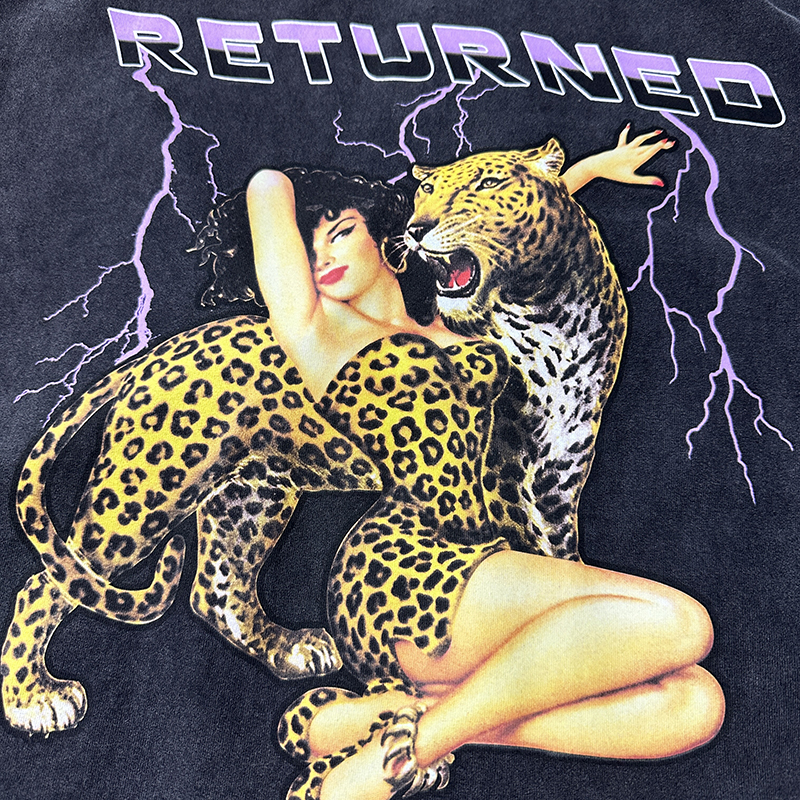 Vintage T-Shirts T-Shirts Herrenhemd Sex Frauen Leopardenmuster US-Größe T-Shirts Hip Hop Echte Bilder 24SS