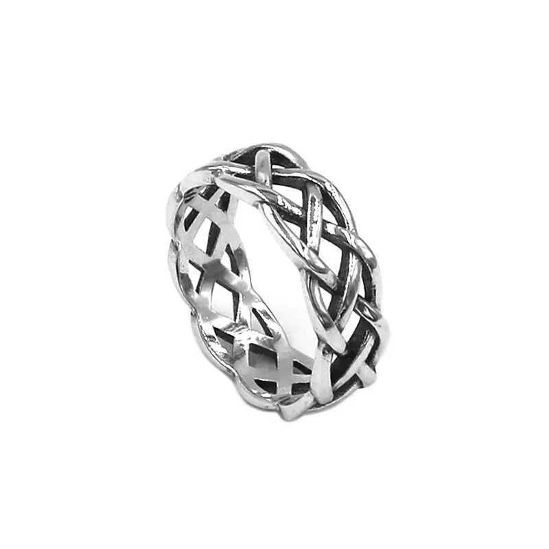 Anelli a fascia Moda S925 Argento sterling Anello con nodo celtico Claddagh Gioielli irlandesi Anello nuziale motociclista vichingo donne Ragazze SWR0947 Q240402