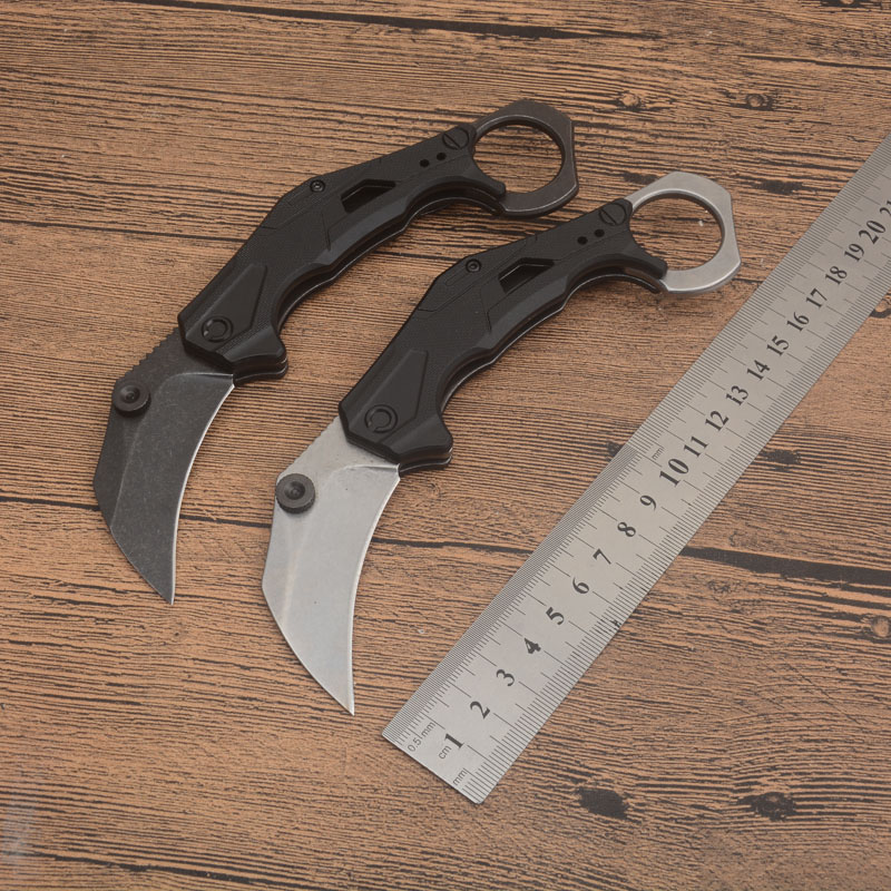 Ny ankomst KS2064 Karambit Knife 8CR13MOV Satin/Stone Wash Blade G10 Handtag Foldande klövknivar Utomhus Taktiska knivar med detaljhandelslådan