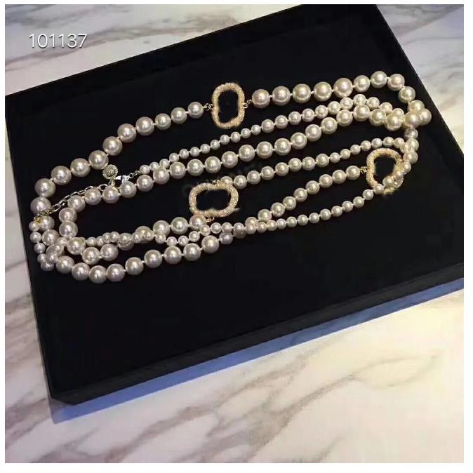 Mode långa pärlhalsband designer smycken halsband för kvinnor fest bröllopälskare mors dag gåva