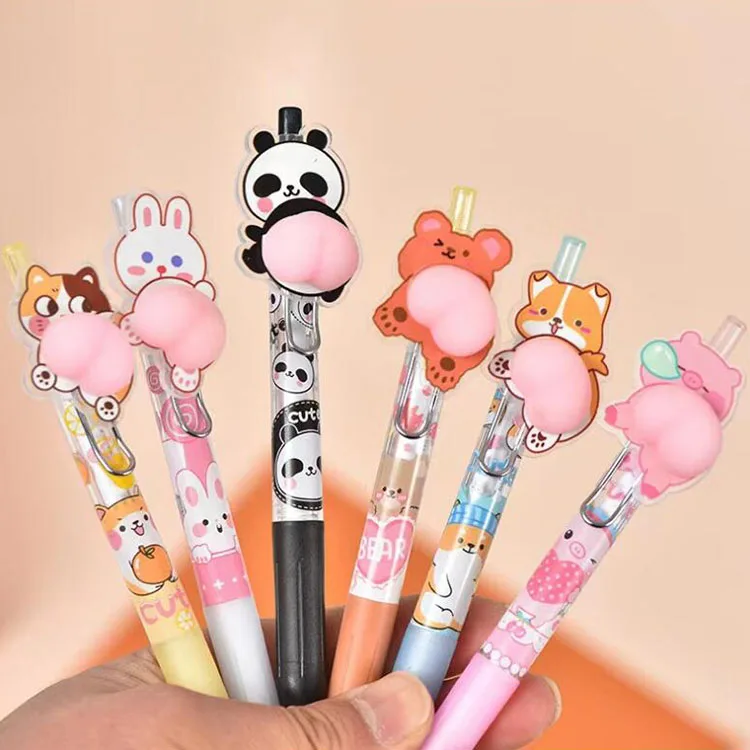 Crayons / kawaii animal chien ours porc crayon mécanique mignon 0,5 mm élève automatique stylo pour enfants cadeau scolaire de bureau