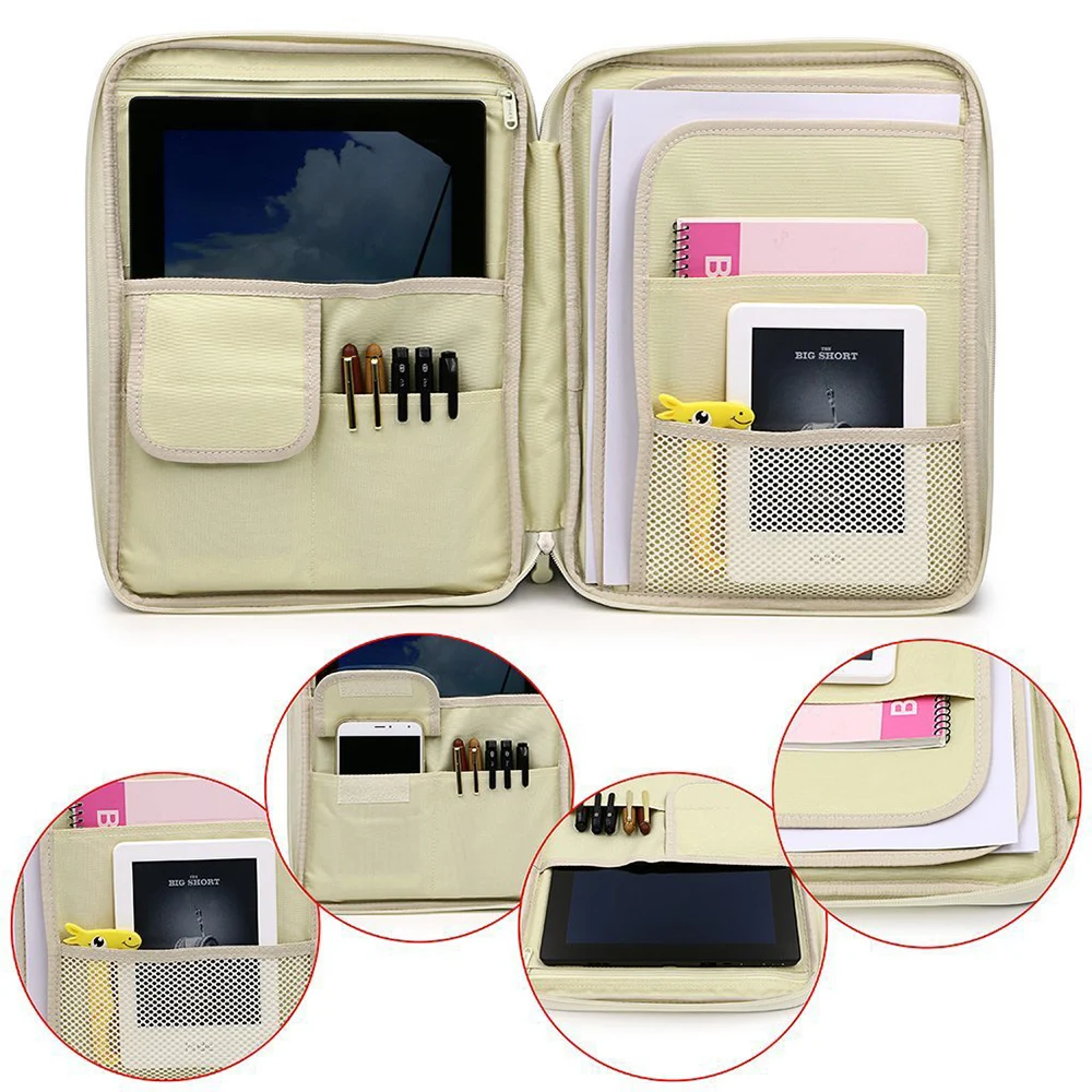 Cartella di file borse A4 Organizzatore documentazione Borsa Big Cabinet iPad Case Office Zipper Papers Prodotto Fichario Holder Ficholio Stationery