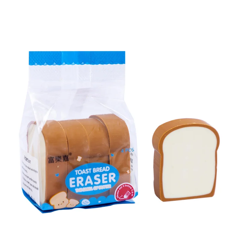 Erasers 10 packCreative Toast Eraser Cute Writing Drawing Rubber Pencil Erasers Stationery For Kids Gifts school supplies