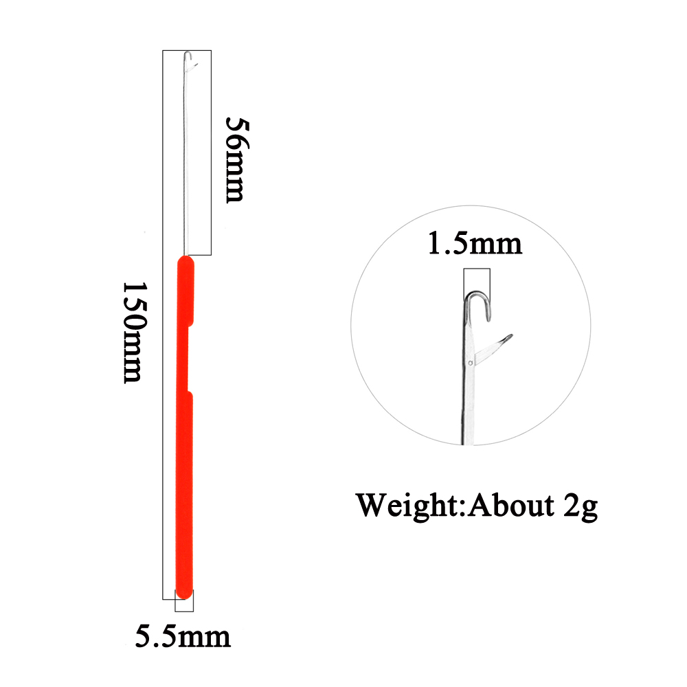 Plasthandtag kroknål rött färghandtag spärr virkning tråd slinga dragverktyg för mikroring gör hårförlängningar