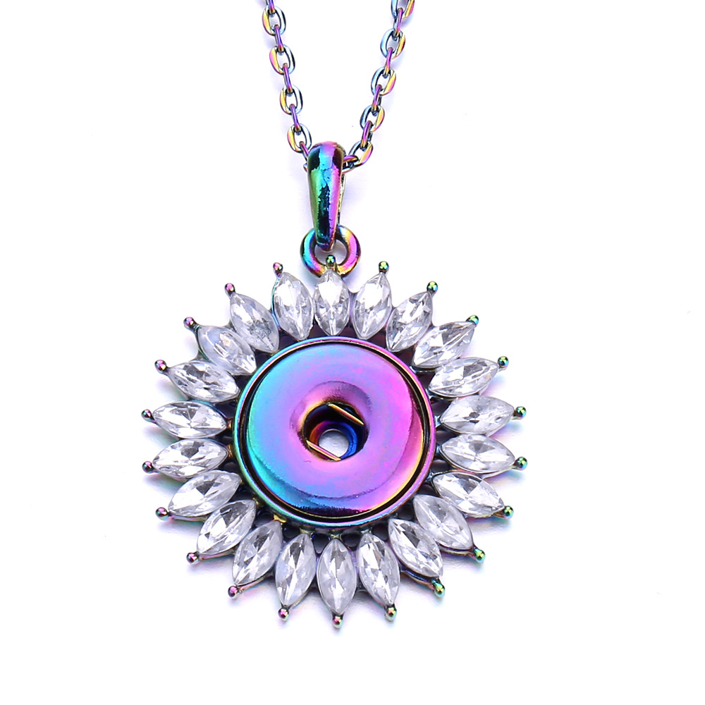 Collier instantané coloré bijoux 18 mm bouton-bouton arbre à eau Collier de coeur pour les femmes