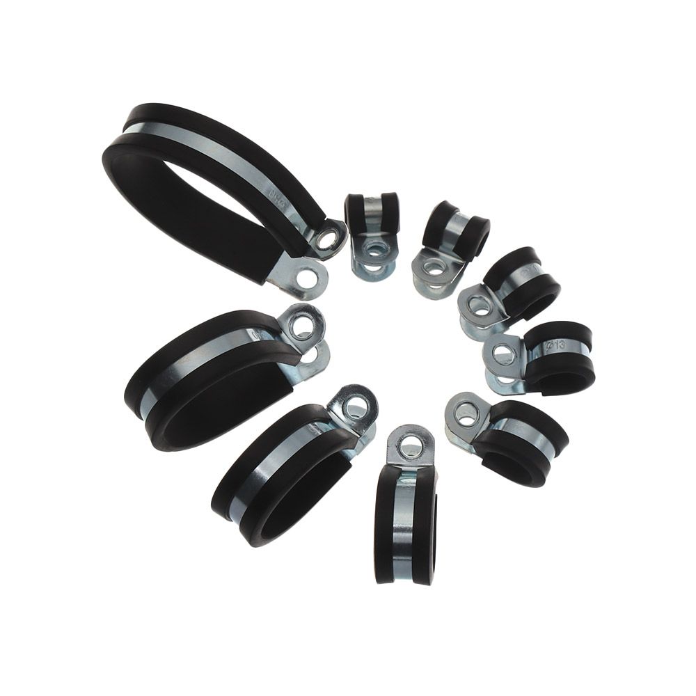 Rubber Lined P Clips Wiring Hose Clamp Pipe Cable Mounting Fix Fasteners Hardware Electrical Fittings