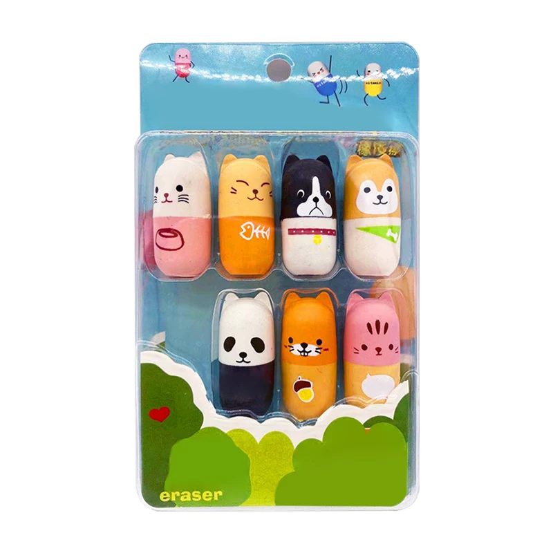 Eraser 2021 Novo Eraser Magic School Novo Design Kawaii Borracha de sorvete para colecionadores Milk Sagned Eraser /lote