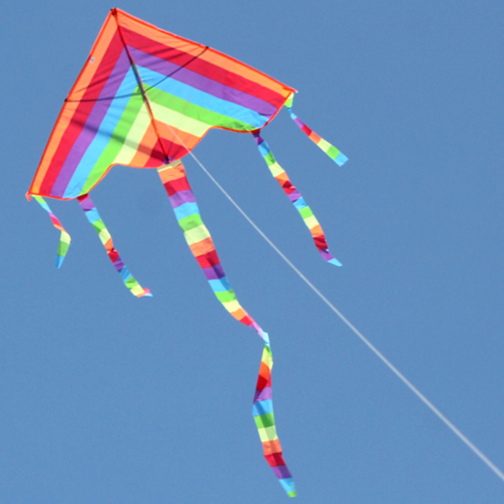 Fly Fly Fly Colorido Rainbow Kite ao ar livre Fun Sports Beach Kids Kids Buitenspeelgoed Cometas de Viento Toys Outdoor Toys Kites