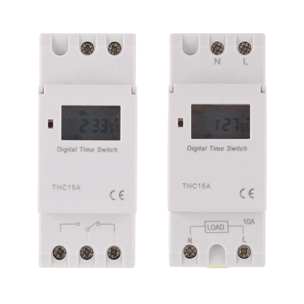 Electronic hebdomadaire 7 jours Programmable Tiper Digital commutateur Contrôle du relais 220V 230V 10A 16A DIN RAIL THC15A