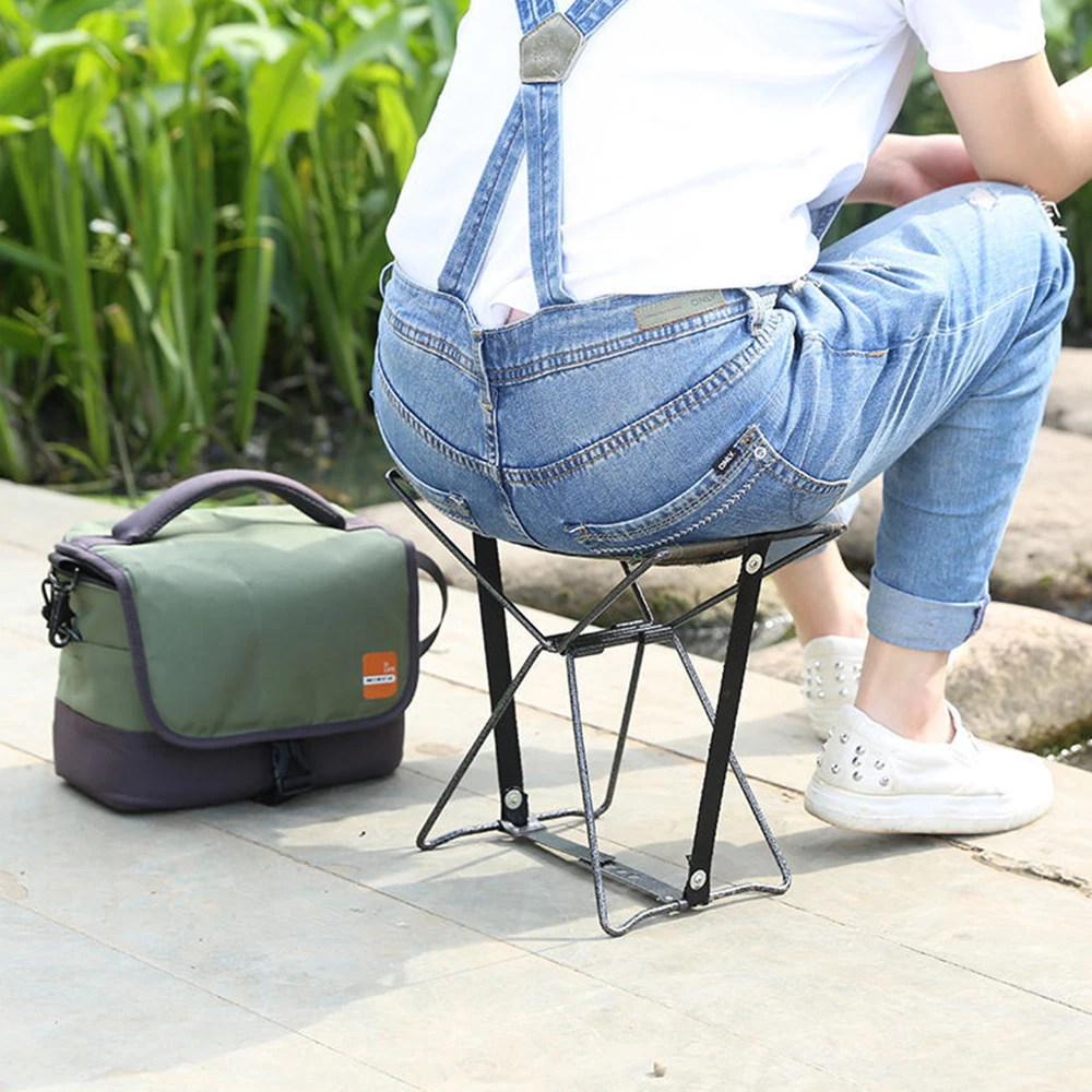 Mobilier tabouret de camping pliant pêche en plein air chaise de plage touristique pour pique-nique voyage avec sac de rangement chaise de poche ultralégère portable