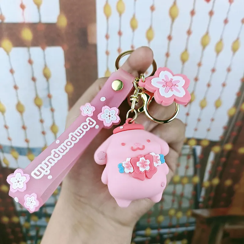 Sakura series Kuromi keychain pendant cartoon keychain