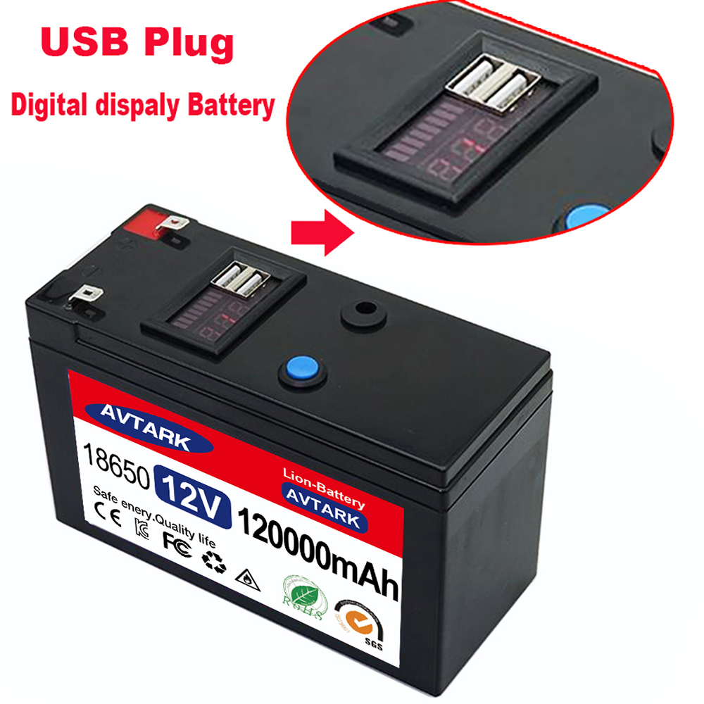 Gloednieuwe spuiter 12V 120AH 3S6P Volt ingebouwde hoge stroom 30A BMS 18650 Lithium-batterij voor elektrische voertuigenbatterij