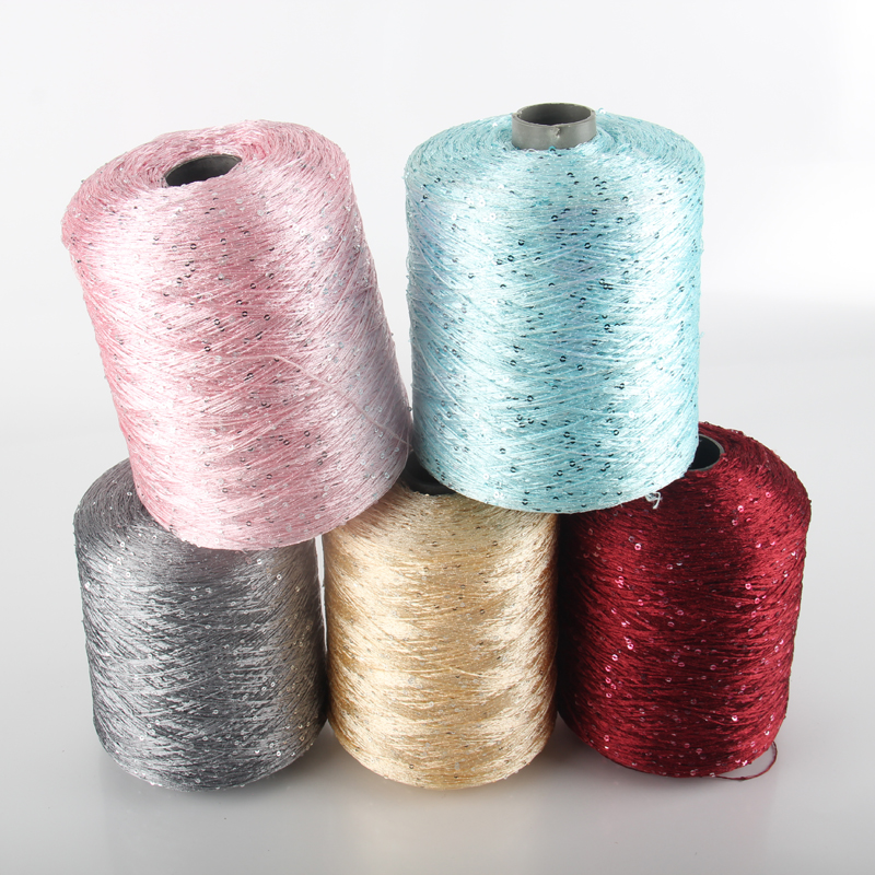 540g Colorful Shiny Ice Silk Sequin Yarn Hand Crochet Knitting Yarn Skein DIY Clothes Needlework Knit Weaving Thread X3048