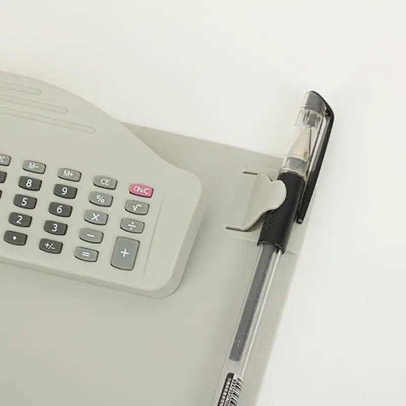 Clipboards Plastic A4 klembord met rekenmachine schrijfkussenbestand mappen documenthouder kantoor stationerzen benodigdheden