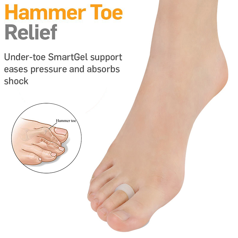 Pexmen Gel Hammer Toe Corrector Cushions Hammertoe Support Pads for Curled Crooked Claw Mallet Curling Toes Relief