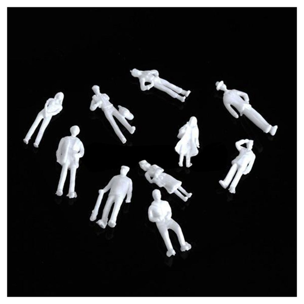 10/1: 50/75/100/150/200 Figuras de personas de escala Modelo de plástico White Building Passengers Carácter de tren en miniatura