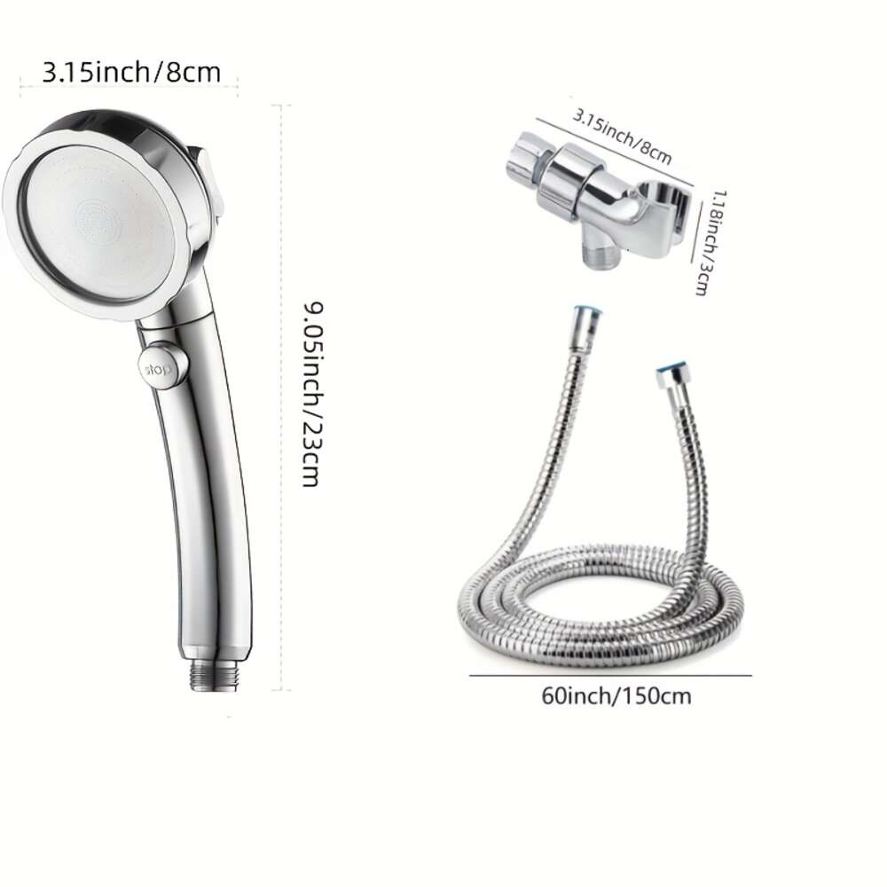 High Pressure Handheld Pause Switch 3 Spray Modes Removable Camper Shower Head with Adjustable Angle Bracket Hose - Perfect for Bathroom Accessories and