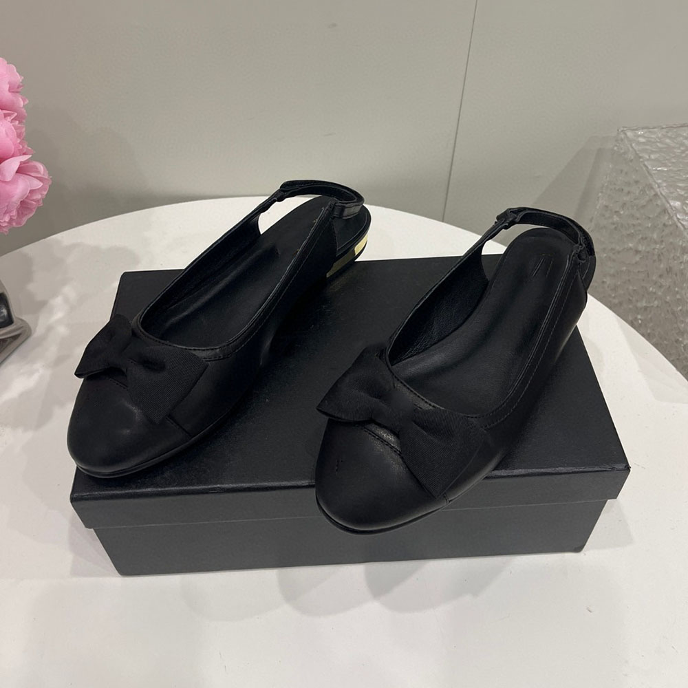 Real Leather Ballet Flats Fashion Ladies Bowtie Decor äkta läderklänningskor Ny helt kvinnliga bekväma loafers sapato