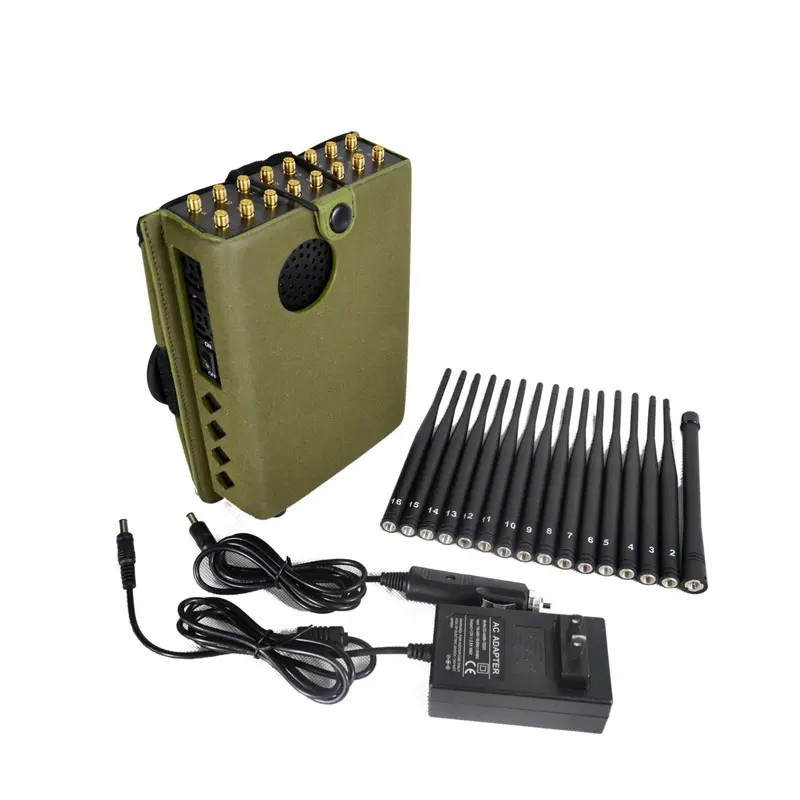 Alligator Jam-M16 Pro 16 Bands mobiltelefon Jammare blockerar GSM5G/4G/3G+WIFI2.4G/5.8G+GPSL1-L5+UHF/VHF Walkie-Talkie+LOJACK+RC433/315/868