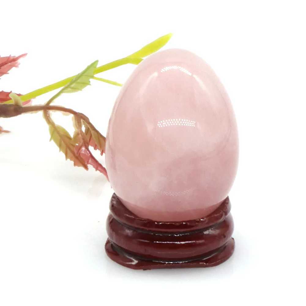 Massage Stones Rocks 30x40mm Natural Gemstone Rose Quartz Ei -vormige Reiki Healing Stone Crystal Massage Minerale Spirituele Decoratie met Stand 240403