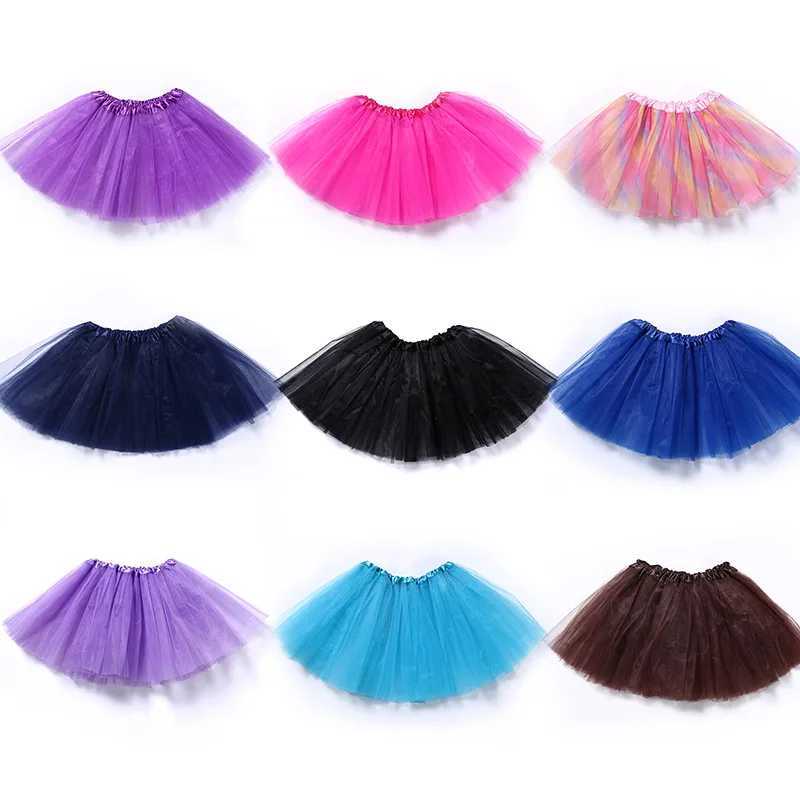 Urbane sexy Kleider Muti Farben Tutu Rock für Frauen elastischer Ballett Tanzkleidung Tutus Minirock Fairy Yellow Tulle Rock Mutter Tochter 240403