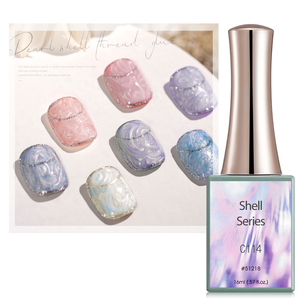 VENALISA CANNI Thread Shell Nail Gel Polish Thick Glitter Pearl Shell Gel Lacquer Pigmented Paint Long Wear Nowipe Top Coat