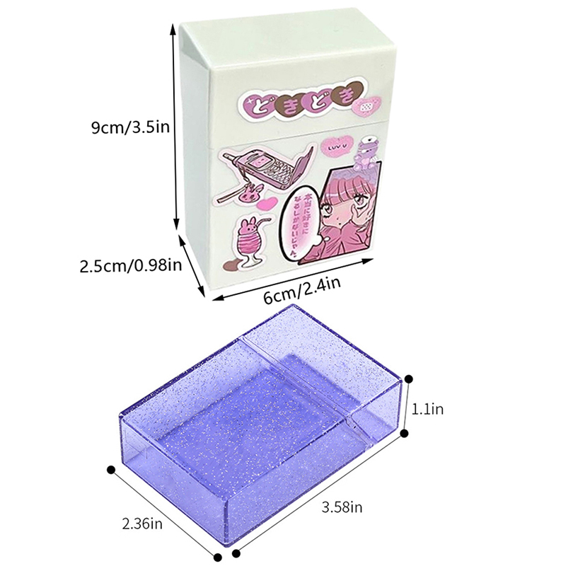 Caixa de armazenamento transparente de 3 polegadas Kawaii Papelary Blingbling Photo Card Box Caixa de contêiner Álbums ídolos Caixa de armazenamento de fotos