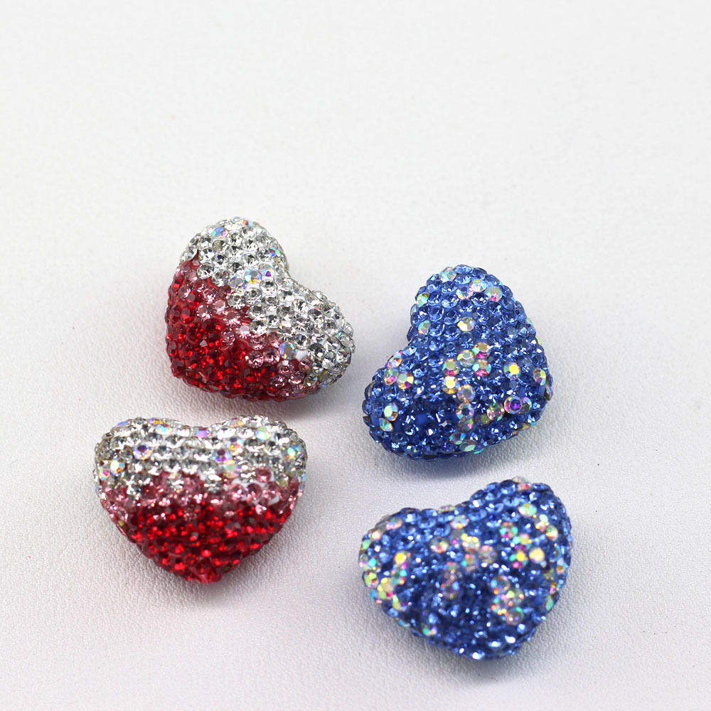 Live sale love diamond ring Star Diamond Ball heart-shaped clay diamond ball diy earrings mobile phone chain beaded accessories