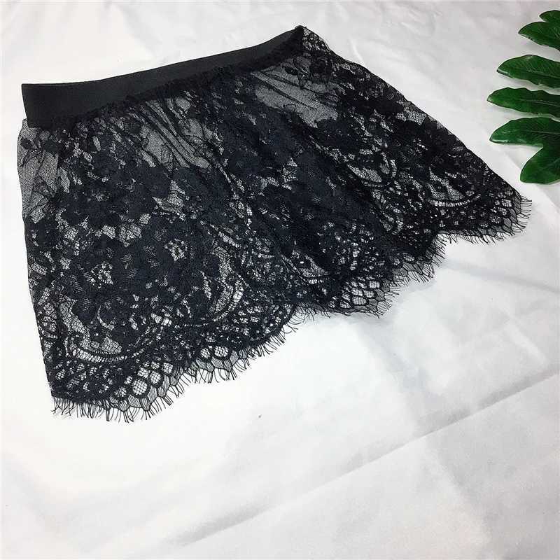 Urban Sexy Dresses Miniskirt Sexy Transparent Lace Mesh Skirt Shirt Extender Women Summer Mini Black White Short Micro Skirt Ladies Underskirt 240403