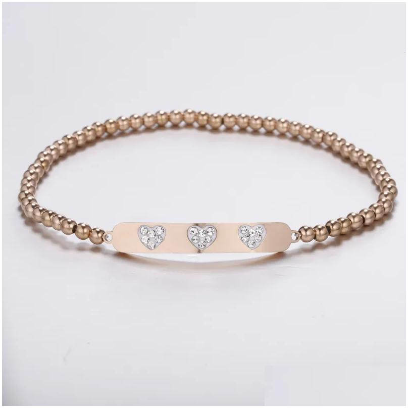 Bracelets de charme Bracelet des perles de cristal coeur plaqué Gol
