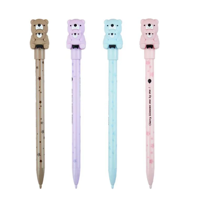 Lápices /lote Cartoon Bear Mechanical Pencil Lindo 0.5/0.7 mm Presione Pens Automático Suministros de oficina de la escuela de regalos para niños