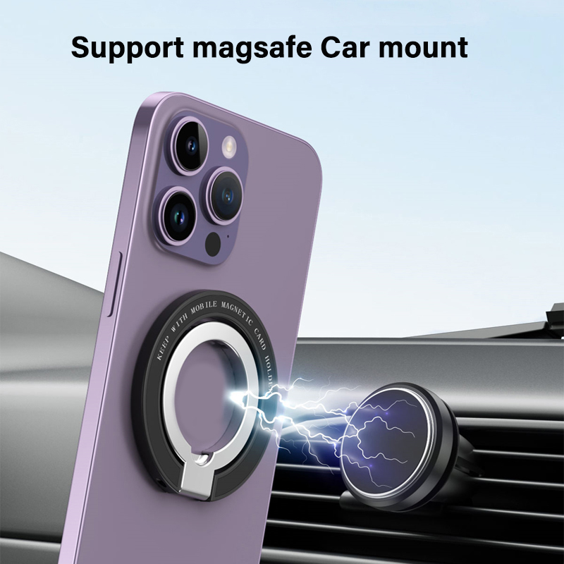 Магнитная подставка мини -складной настольный держатель магнитный кольцевой кронштейн для iPhone 12 13 14 Series Magsafe Case/смартфоны/автомобиль