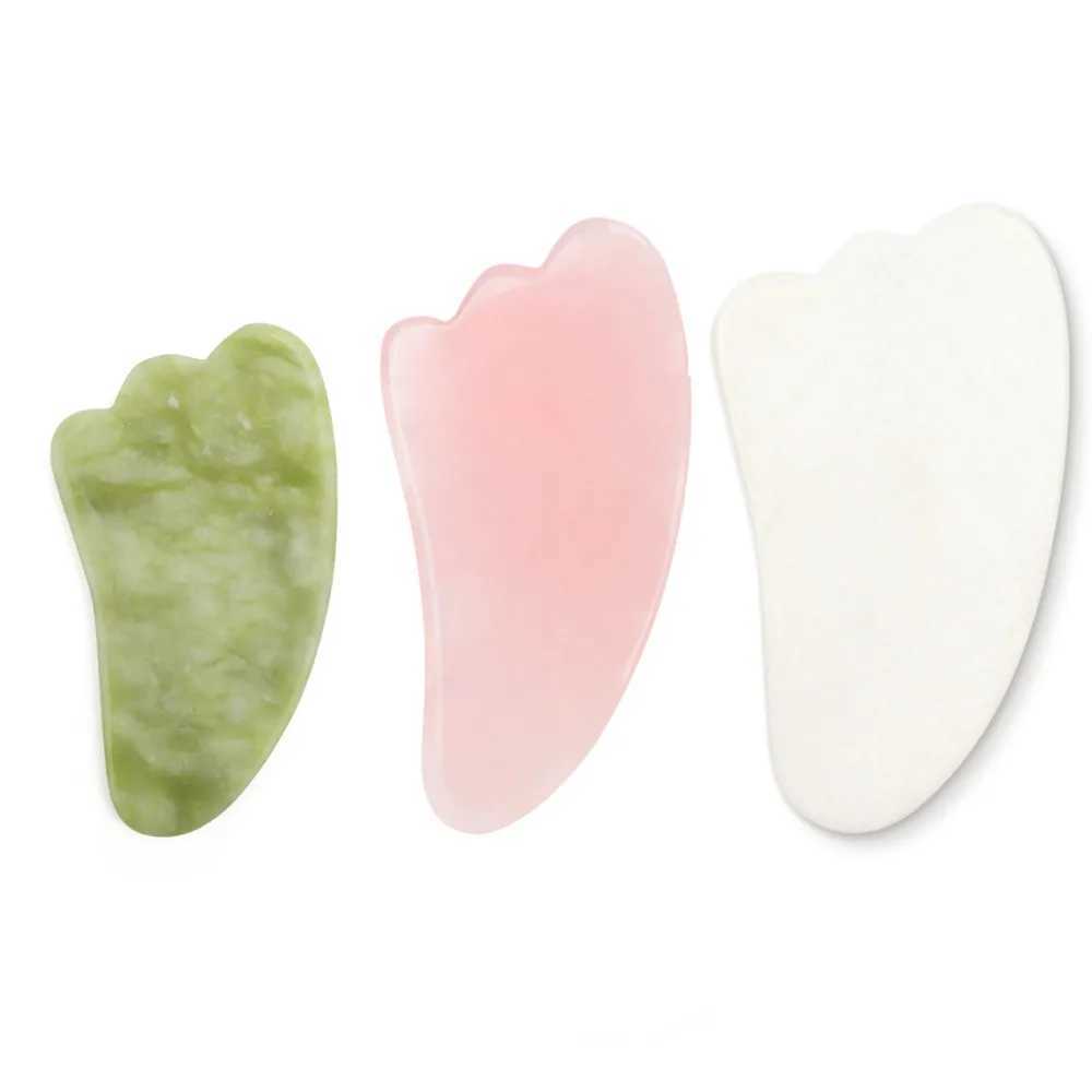 Massage Stones Rocks Natural Jade Gua Sha Board Original Rose Quartz Facial Massager Roller Stone Massage Gezicht Nek Skin Lifting Care Face Mask 240403