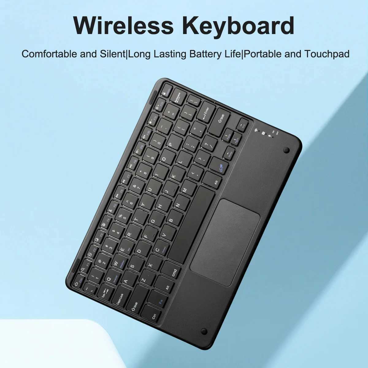 キーボードワイヤレスBluetooth互換性10インチのタッチパッドキーボード充電式78キーがAndroid iOS WindowsタブレットとiPadsl2404に適したキーを充電できる