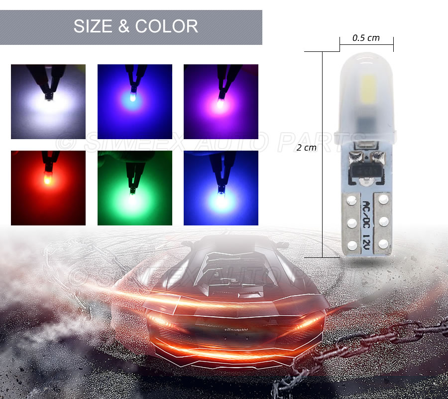 10st Nyaste T5 LED -bilens inre ljusindikator Dashboard Gauge Instrument Wedge Lamp Auto Signal Light 12v White