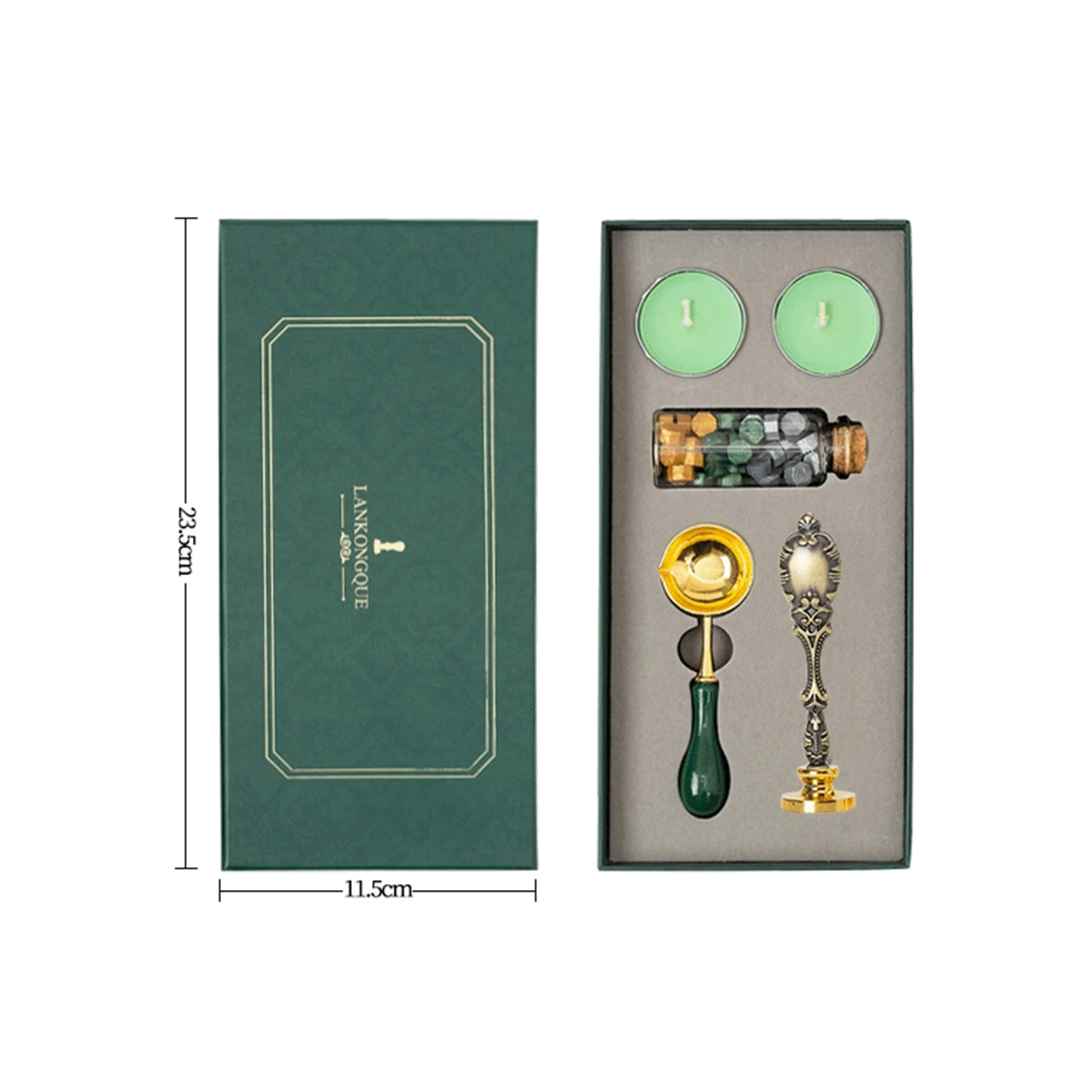 Scissors Vintage Wax Seal Kit Sealing Wax Beads Wax Seal Stamp Wax Melting Spoon Candle with Exquisite Packaging for Envelopes Letter