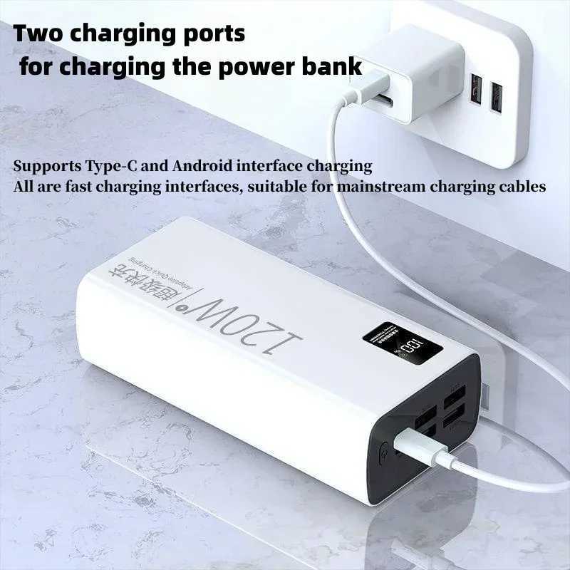 Cell Phone Power Banks 120W super fast charging 100000 mAh power bank with 100% sufficient capacity for mobile power supply for various mobile phones 2443