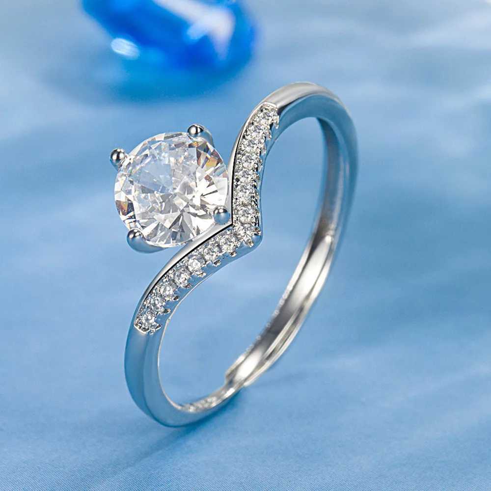 bagues de mariage 925 Banne ouverte en argent sterling cz CZ Bands d'éternité plaqués en platine pour femmes