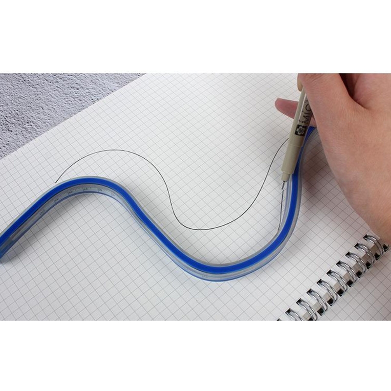 Règle de courbe flexible en plastique incurvé pliable facile à lire pour le dessin d'ingénierie Tailor Couse Draphics P15F