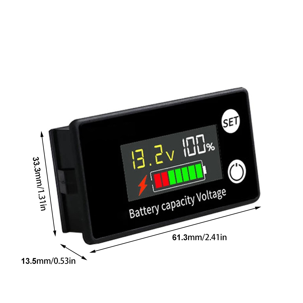 DC 8V-100V Capacidade da bateria Indicador de voltímetro Indicador Medidor de potência LIVELIUM LIFEPO4 Célula de chumbo-ácido 12V 24V 48V 72V para 6133A