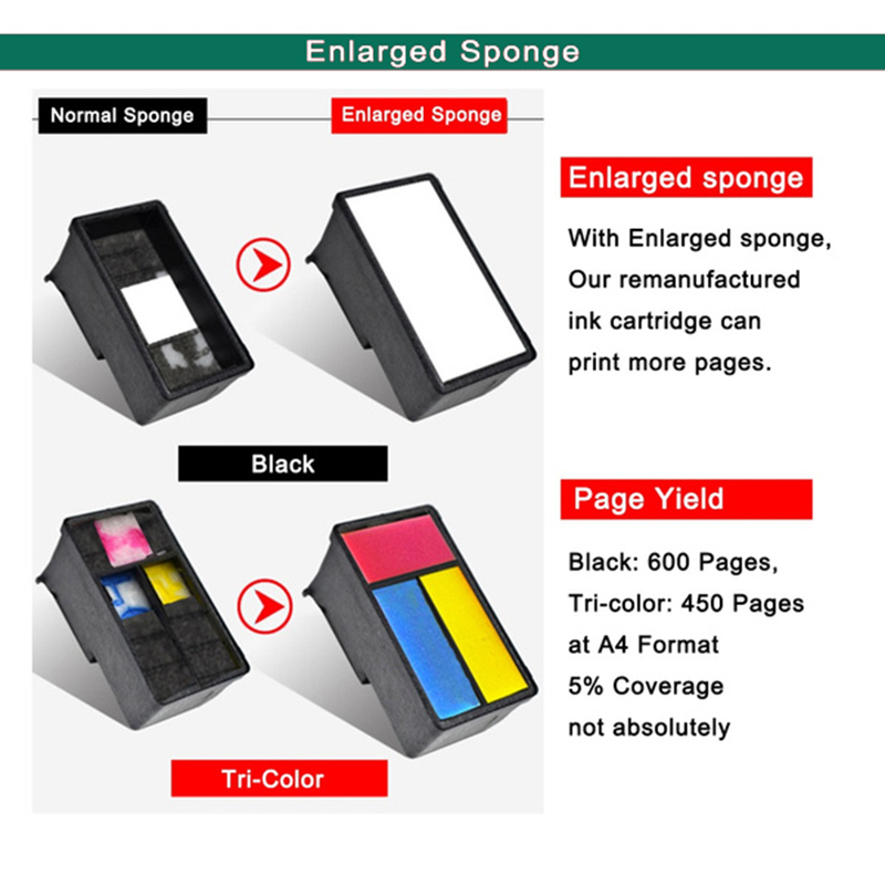 einkshop Remanufactured HP 652 652XL HP652 Ink Cartridge Replacement for Deskjet 1115 1118 2135 2136 2138 3635 3636 3638 3838