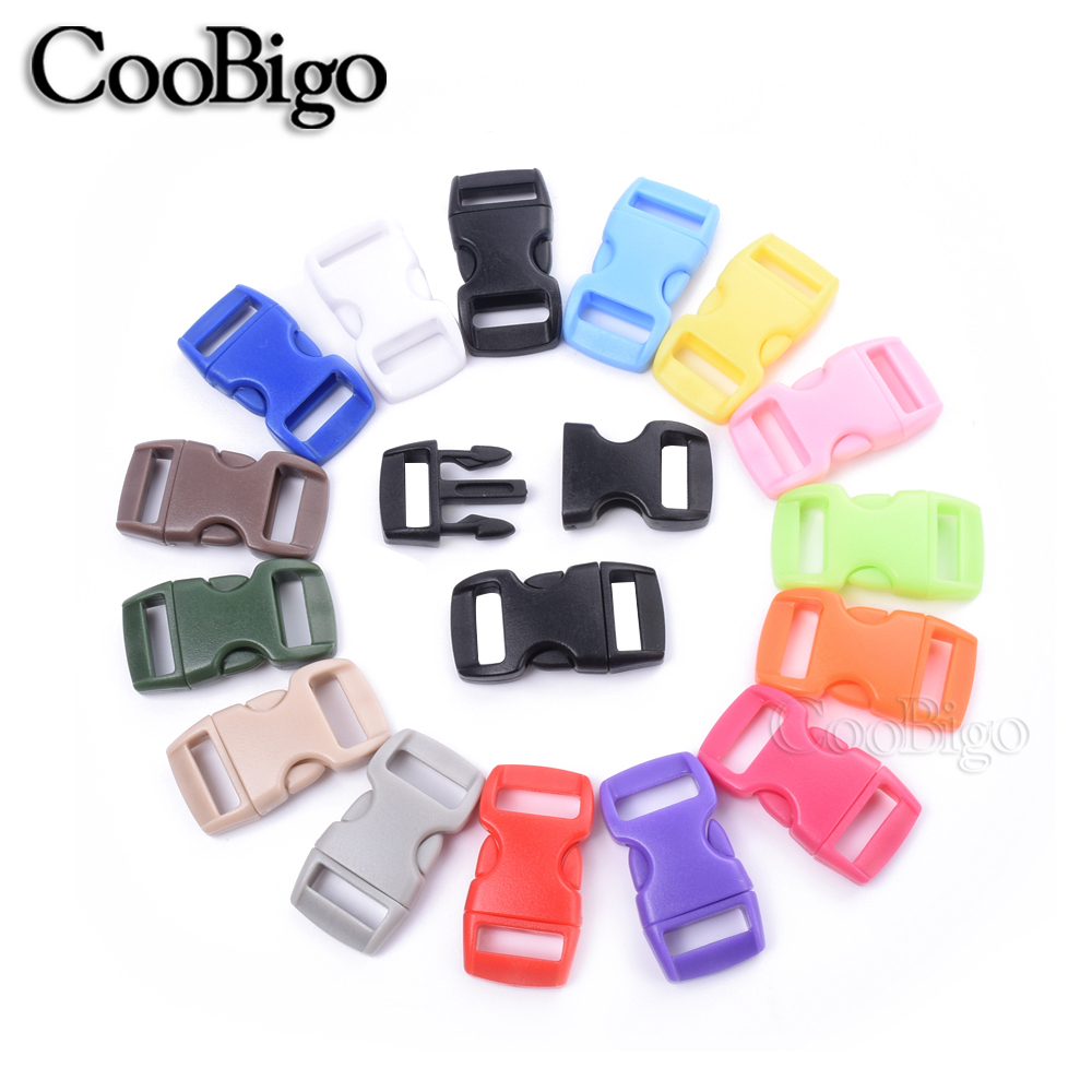 3/8" Plastic Side Release Buckle Paracord Bracelet Clip for Pet Collar Strap Backpack Webbing DIY Craft Accessories 10mm