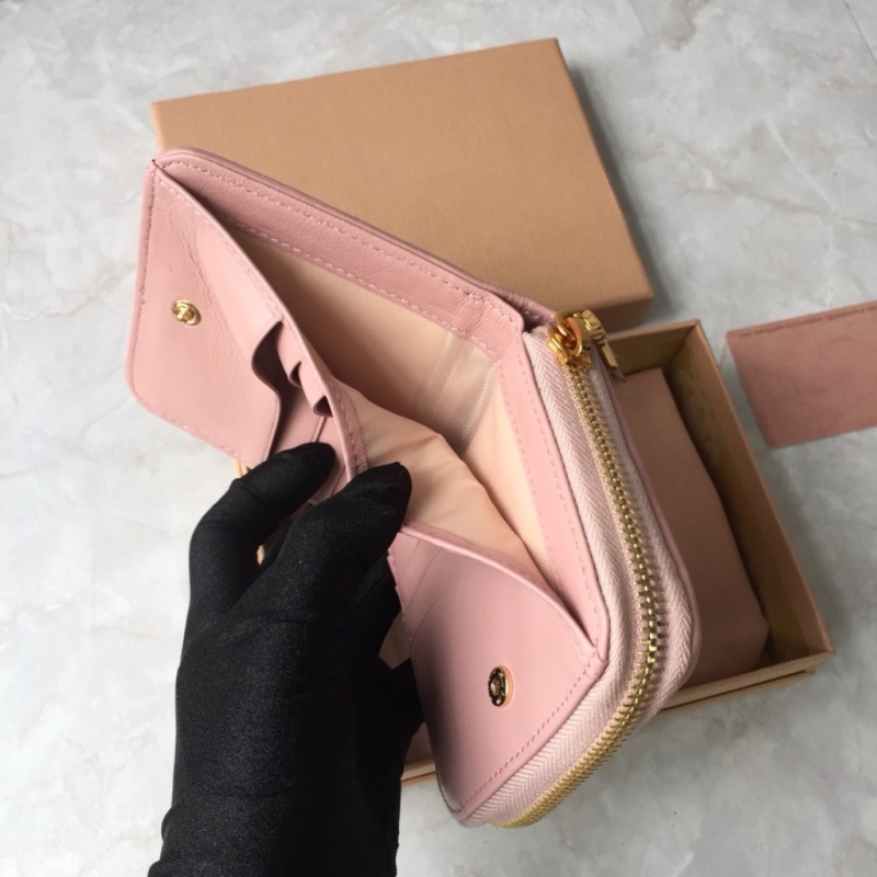 Luxury women wallet nappa leather short wallet card holder mini business designer wallet top quality genuine leather gold metal fashion lady handbag purse with box