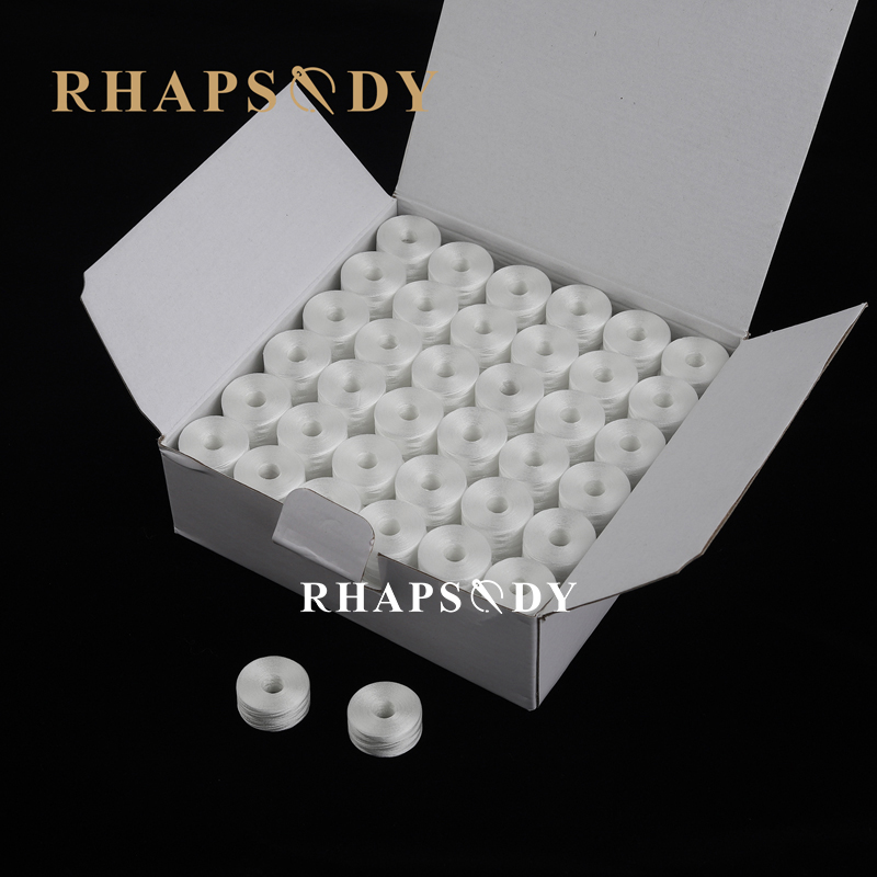 Rhapsody /Box High Tenacity Prewound Bobbins Polyester 70d/2 145m lコアブラザーシンガーPfaff刺繍機なし