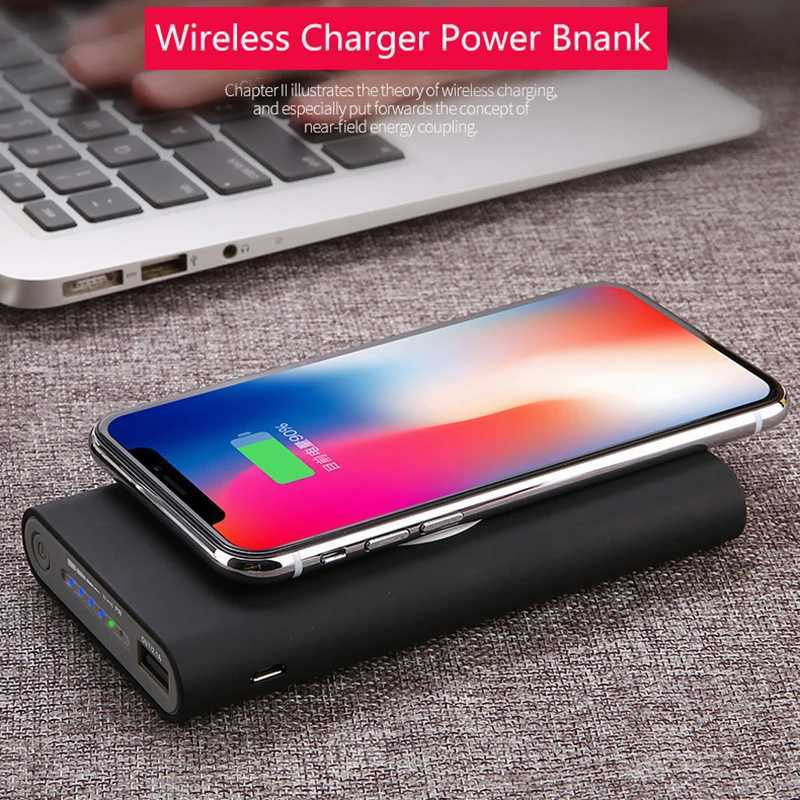 Banks d'alimentation du téléphone portable 20000mAh Banque d'alimentation de batterie externe portable Chargeur sans fil pour l'iPhone 11 Samsung Powerbank Mobile Phone Wireless Charger 2443