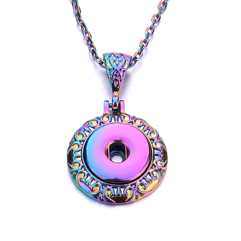 Collier instantané coloré bijoux 18 mm bouton-bouton arbre à eau Collier de coeur pour les femmes